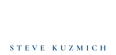 white logo for personal injury lawyer, steve kuzmich
