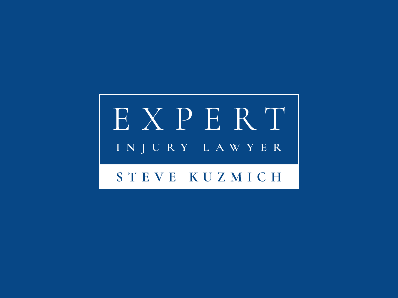 blue logo for personal injury lawyer, steve kuzmich